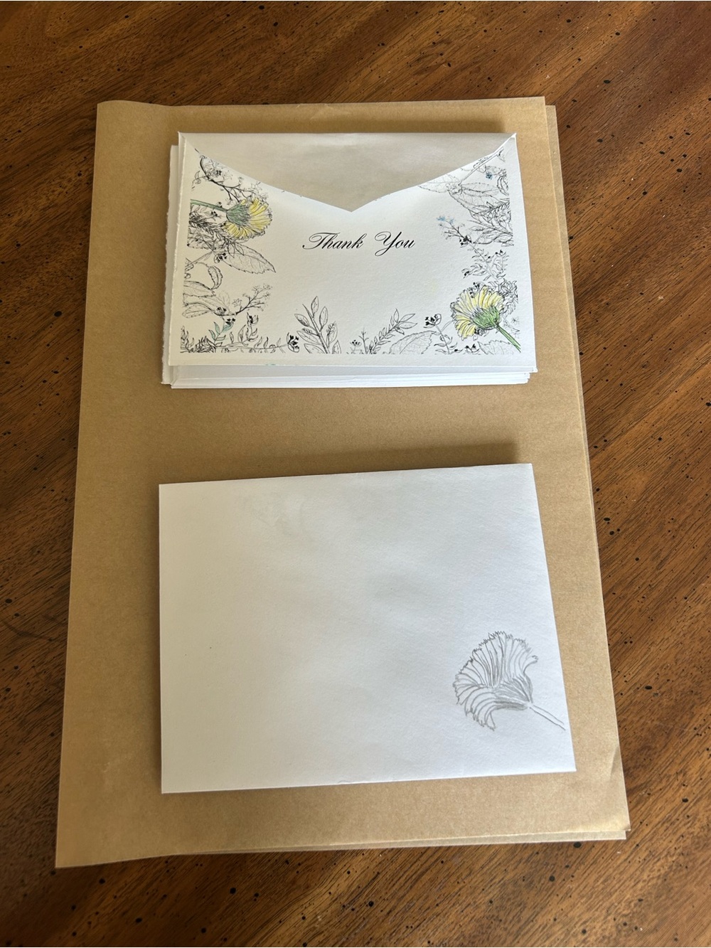 Elegant White Floral Thank You Cards - Premium Stationery